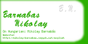 barnabas mikolay business card
